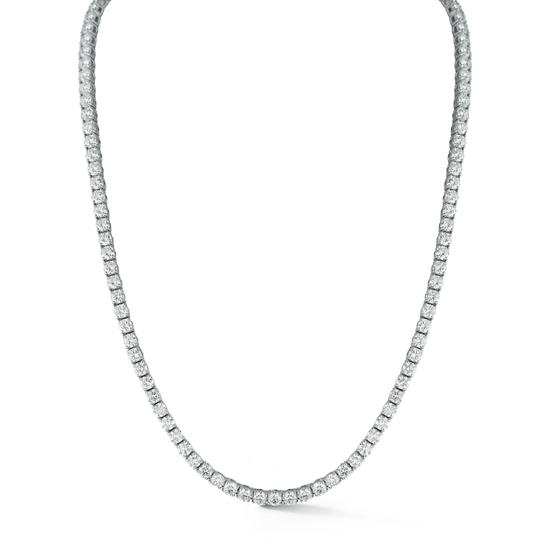 22CT Large Same Size Diamond Tennis Necklace