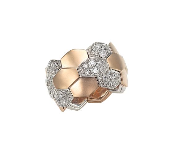 Picchiotti Xpandable Rose Gold and Diamond Geometric Ring
