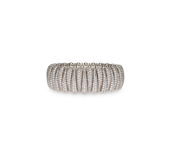 Roberto Demeglio Artiglio Small Full Pavé White Diamond Stretch Bracelet