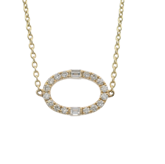 6 Station Oval Pave Necklace