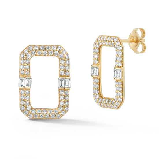 Rectangle Diamond Pave Earrings