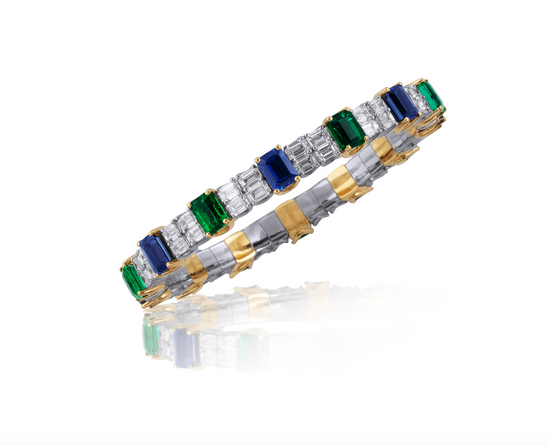 Picchiotti Xpandable™ Emerald, Diamond, and Sapphire Bracelet