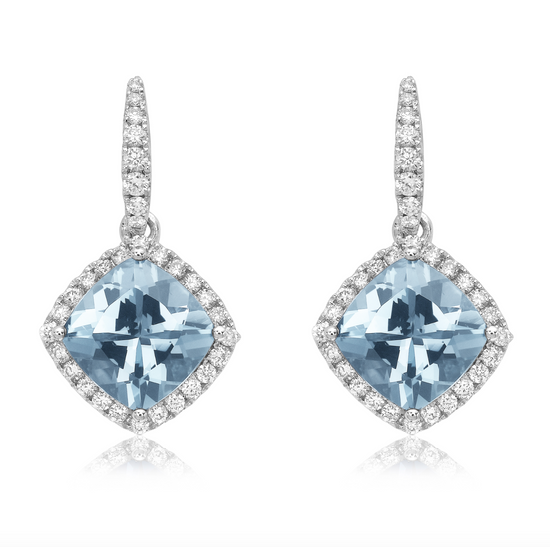 Charles Krypell Sapphire and Aquamarine Earrings