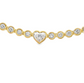 Bezel Set Diamond and Heart Shaped Center Stone Necklace