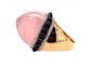 Piranesi Sugarloaf Pink Quartz and Black Onyx Ring
