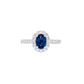 Oval Blue Sapphire and White Diamond Ring