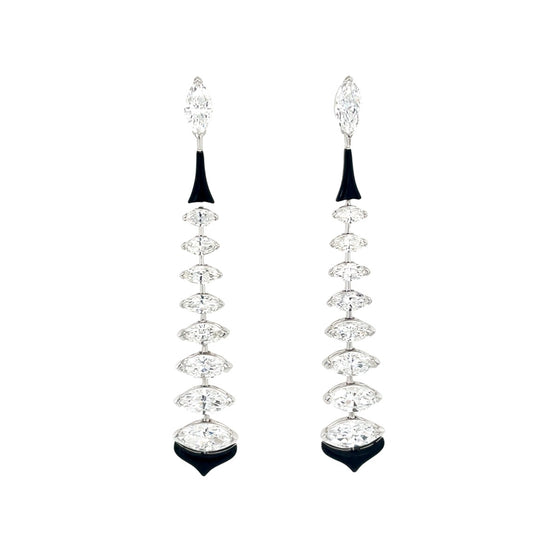 Etho Maria Diamond and Black Ceramic Drop Earrings