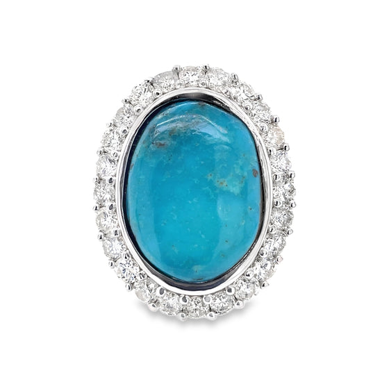 Turquoise and Diamond Ring