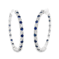 Sapphire and Diamond Hoop Earrings
