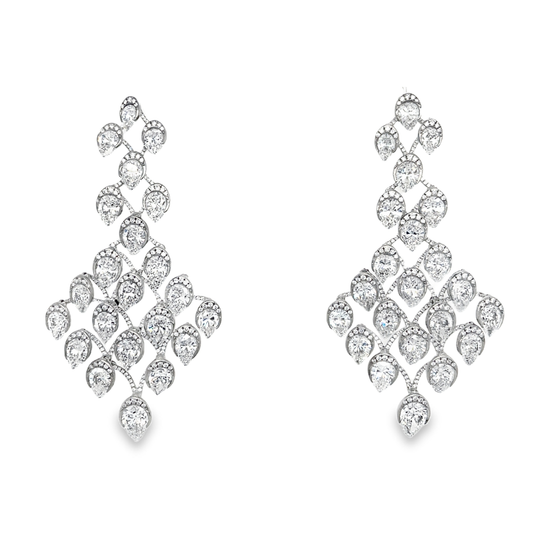 Pear Shaped Diamond Chandelier Earrings