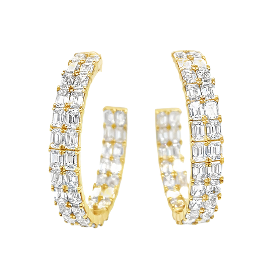 Baguette Diamond Hoop Earrings
