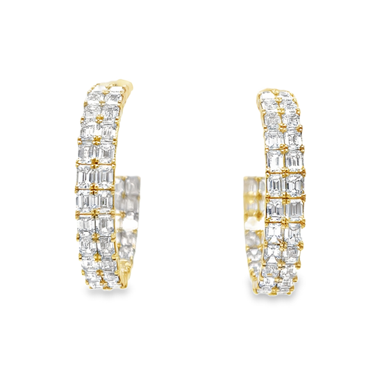 Baguette Diamond Hoop Earrings