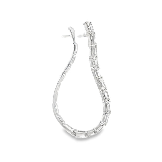 Etho Maria Emerald Cut Diamond Hoop Earrings