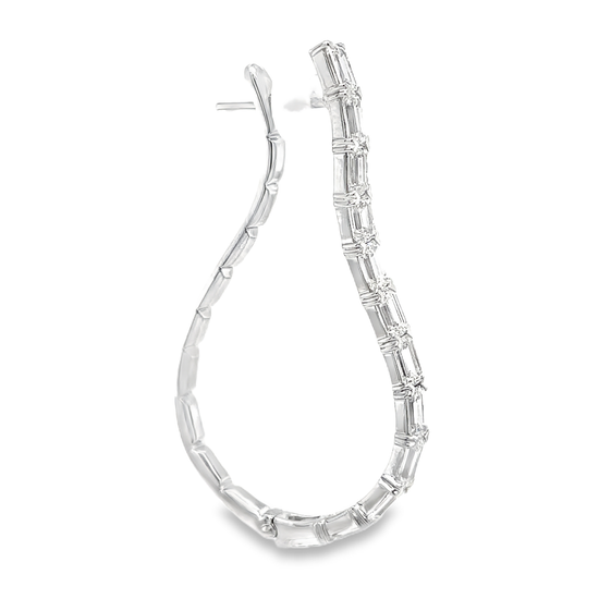 Etho Maria Emerald Cut Diamond Hoop Earrings