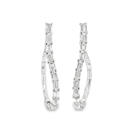 Etho Maria Emerald Cut Diamond Hoop Earrings