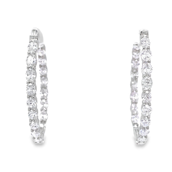 8CT Oval Cut Diamond Hoops