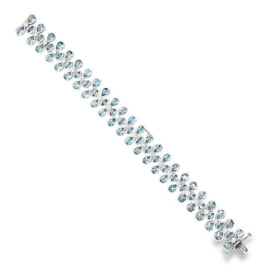Charles Krypell Pear Shaped and Marquise Cut Aquamarine Bracelet