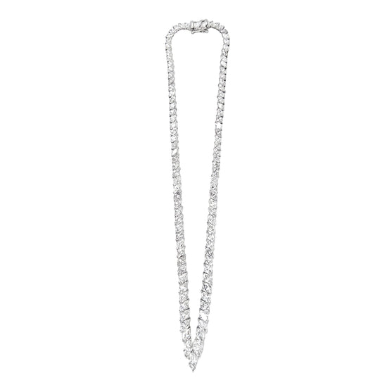 Marquise Cut Diamond Graduated Necklace