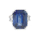 20CT Emerald Cut Blue Sapphire Ring