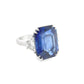 20CT Emerald Cut Blue Sapphire Ring