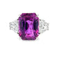 13CT Emerald Cut Pink Sapphire Ring
