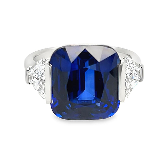Royal Blue Sapphire and Diamond Ring