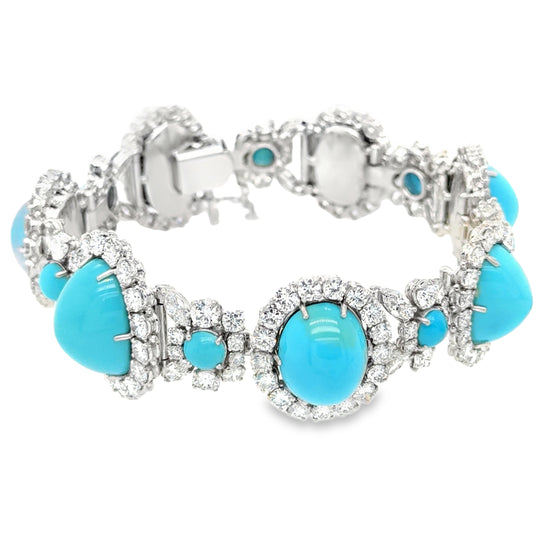 Turquoise and Diamond Bracelet