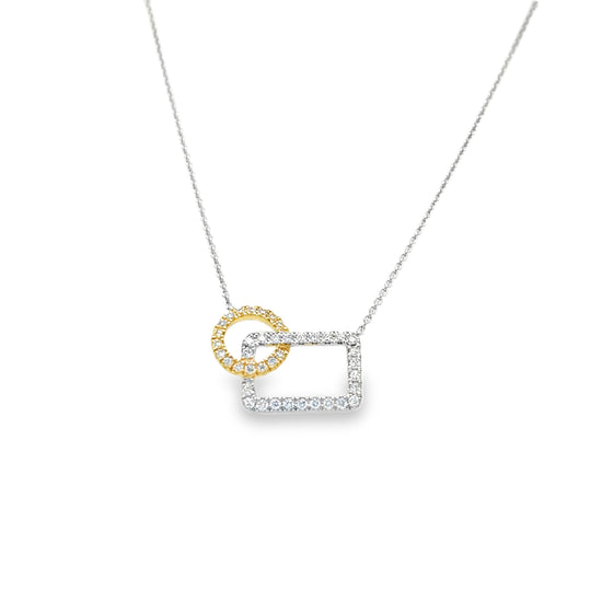 Yellow and White Diamond Shape Pendant