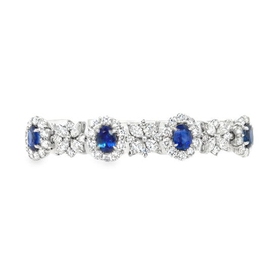 Sapphire and Diamond Floral Motif Bracelet