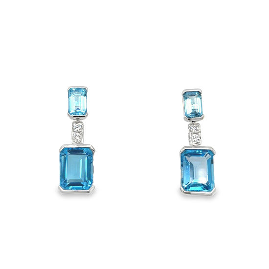 Blue Topaz Dangle Earrings