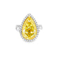 Fancy Intense Yellow Pear Shaped Diamond Ring