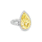 Fancy Intense Yellow Pear Shaped Diamond Ring