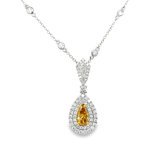 Fancy Vivid Yellow-Orange Diamond Pendant