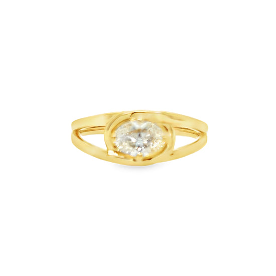 Oval Cut Yellow Diamond Solitaire