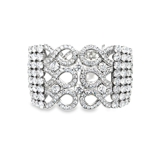 8 Row Brilliant Round Diamond Bracelet