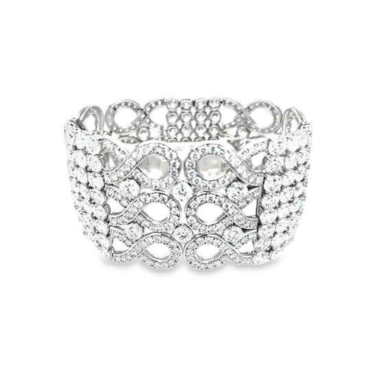 8 Row Brilliant Round Diamond Bracelet