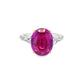 Pink Sapphire Ring with Diamond Band
