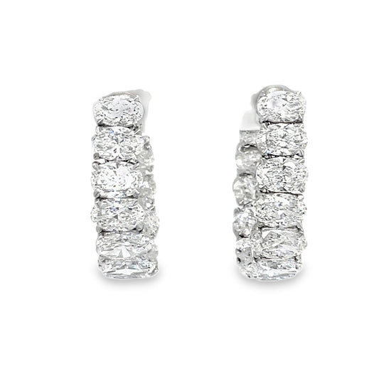 Etho Maria Oval Cut Diamond Hoop Earrings