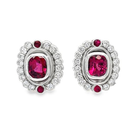 Art Deco Ruby and Diamond Earrings