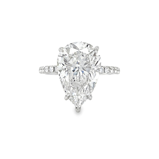 5CT Pear Shaped Diamond Solitaire Ring