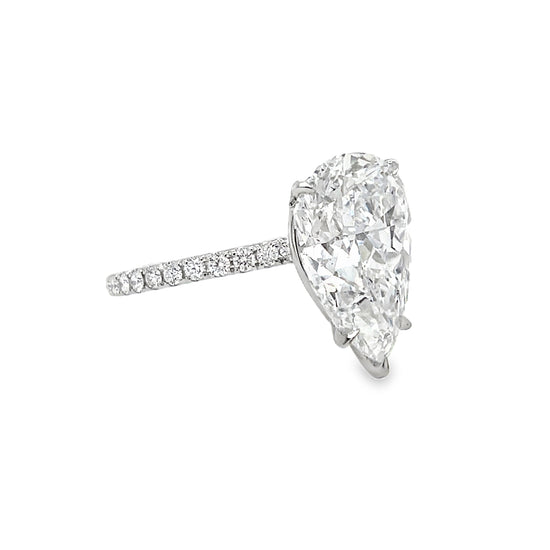 5CT Pear Shaped Diamond Solitaire Ring