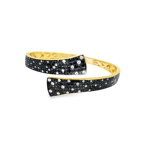 Black and White Diamond Bypass Cuff