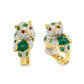 Emerald and Diamond Panther Earrings