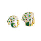 Emerald and Diamond Panther Earrings