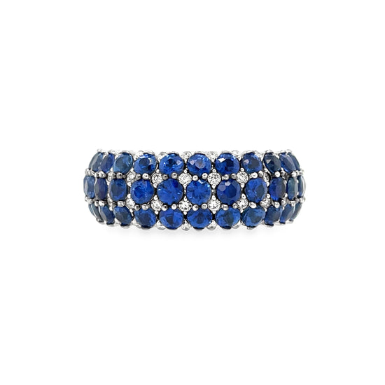Roberto Demeglio Giotto 8 Blue Sapphire and Diamond Stretch Ring