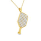 Diamond Pickleball Charm Pendant in Yellow Gold