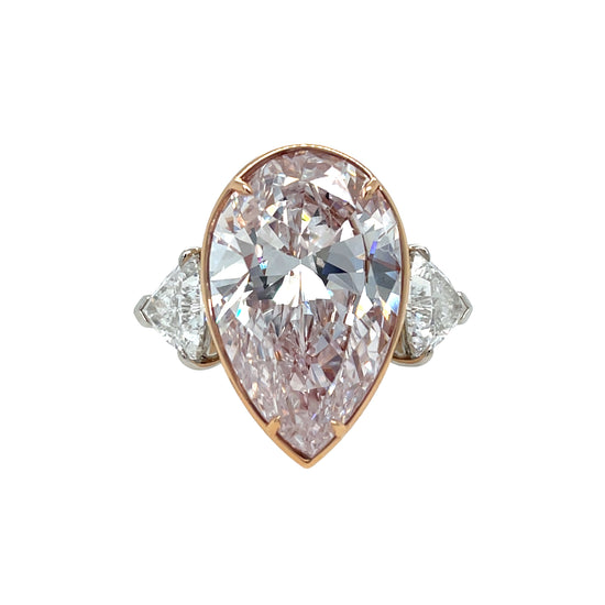 10CT Faint Pink Pear Shaped Diamonds