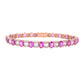 Pink Sapphire and Diamond Alternating Bracelet