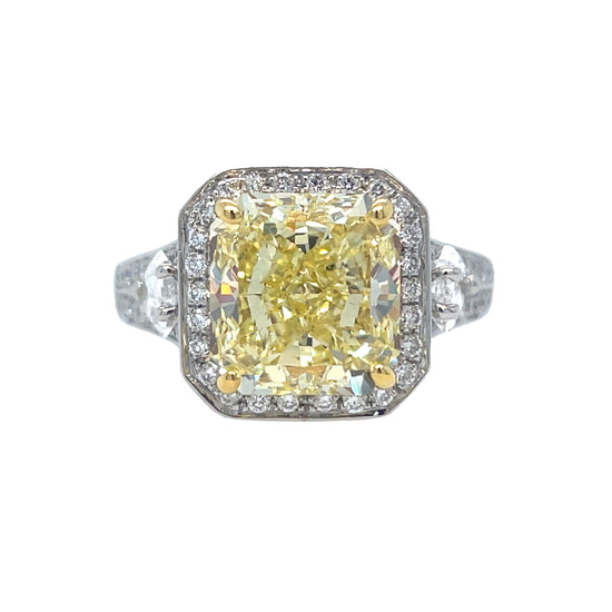 Charles Krypell Fancy Yellow Diamond Ring