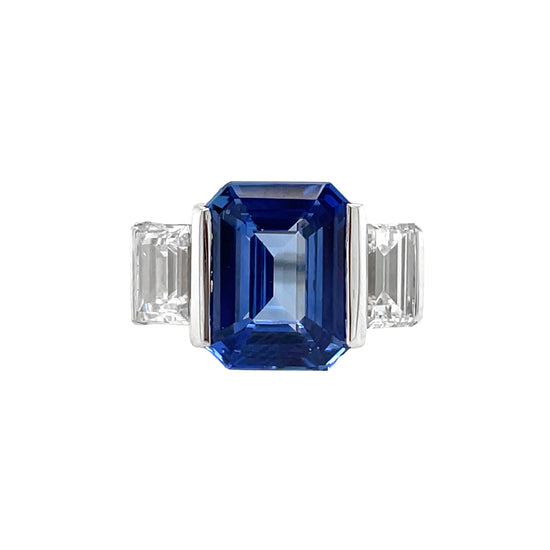 Three Stone Sapphire and Diamond Ring